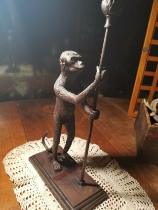 Maitland Smith Bronze Monkey Candlestick Candle Holder