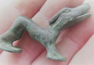 European Finds Ancient Roman Bronze Hound Figurine Circa 200 - 300ad