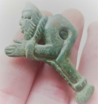 European Finds Ancient Roman Bronze Pendant In The Form Of Jumping Male Figure
