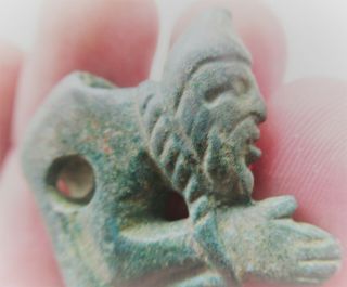 EUROPEAN FINDS ANCIENT ROMAN BRONZE PENDANT IN THE FORM OF JUMPING MALE FIGURE 3