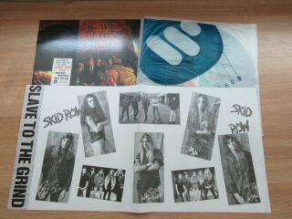 Skid Row - Slave To The Grind 11 Tracks 1991 Korea Vinyl 4p Insert Sticker Nm