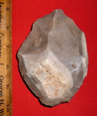 (4.  5 ") American Indian (tx) Hand Axe,  Collectible Prehistoric Artifact