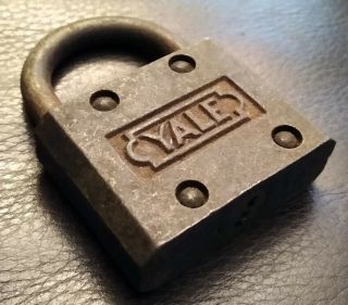 Old Vintage Yale & Towne Padlock Brass Steel Old Antique Lock No Key Made In Usa