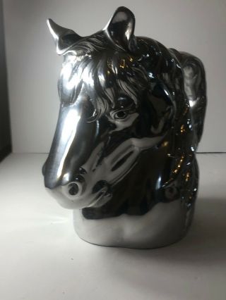 Pre Owned.  Arthur Court Designs Thoroughbred Horse Pitcher Cast Aluminum 10 "