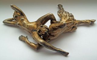 Vintage Erotic Satyr & Maiden Vienna Style Bronze Figurines Silenos Nymph