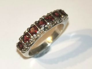 Antique Sterling Silver Ring With Red Stones - Metal Detecting Find