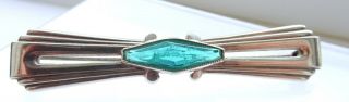 Art Deco Silver And Emerald Paste Brooch By Rodi & Wenenberger