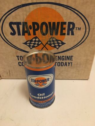 Full Case Vintage Sta - Power Oil Conditioner Metal Can 24 5oz Cans Estate Find