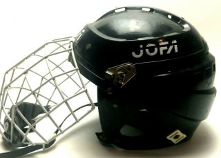 JOFA Hockey Goalie CAGE 381 SR,  HELMET 390 Black 55 - 62 Vintage Sports Gear 3