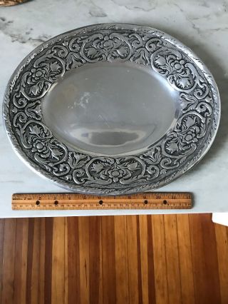 William & Mary Oval Pewter Serving Tray Platter Wilton Armetale 14.  5 " X12 "