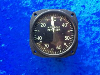Wwii Us Air Force Bomber Aircraft Manifold Pressure Dual Gauge Ranco 31854 Af44 -