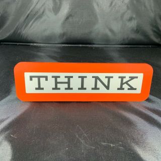 Vintage Ibm " Think " Red Desk Plaque Nib From Early 1960 