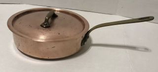 Vtg Williams Sonoma France Copper Deep Saute Pan Skillet W Lid 10 " Cookware Set