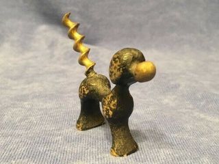 Vintage Bronze Brass Poodle Corkscrew,  Circa 1930s