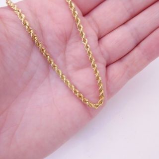 9ct Solid Gold Rope Twist Fine Chain Necklace,  4.  4 Grams,  9k 375