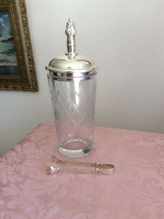 Royal Danish International Sterling Silver & Crystal Art Deco Cocktail Shaker