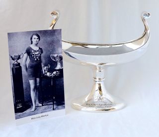 476gm Silver Swimming Trophy.  Blackpool Olympic Gold Medal Winner Lucy Morton.