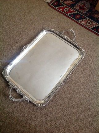 A Very Good Solid Silver Tea Tray By Atkin Brothers Sheffield 1934 160 Oz.