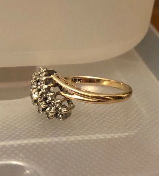 Vintage 10K Yellow & White Gold Diamond Ring Size 7 2