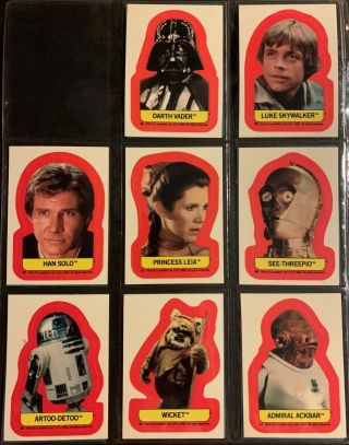 Star Wars Return Of The Jedi Series 2 1983 Topps Complete Sticker Set Of 22