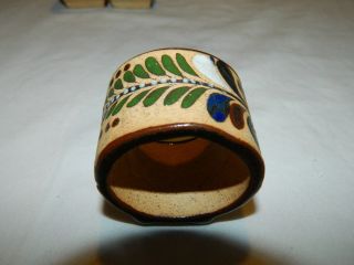 8 HAND CRAFTED & PAINTED POTTERY NAPKIN RINGS SIGNED NETZI MEXICO 2