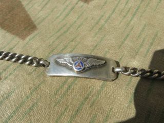 WW2 Era Civil Air Patrol Pilots Wings Bracelet Robbins Co Attleboro Sterling 2
