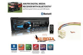 Kubota Radio Mp3 Am Fm Usb Aux Bluetooth Remote Rtv Rtx Harness Plug Rtv - 1100