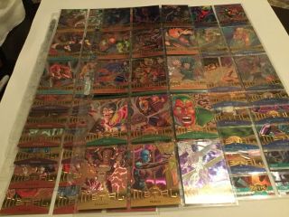 Marvel Metal 1995 Fleer Complete Base Set Of 138 Trading Cards Nm/m