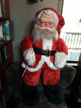 Huge Mid Century 38 Inch Santa Doll - Vintage Santa - Large Jolly Jumbo Santa