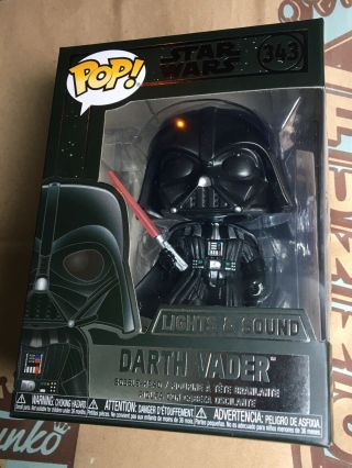 Rare Exclusive Funko Pop Star Wars Darth Vader Lights & Sounds 343 In Hand