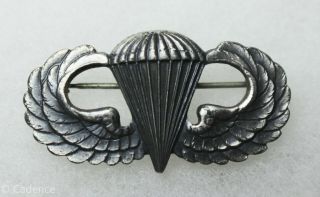 Us Ww2 Sterling Airborne Paratrooper Jump Wings Pin Back Hollow Back M343