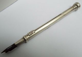 Rare English Antique 1878 S Mordan Sterling Silver Combination Pencil & Dip Pen