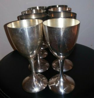 8 International Silver Co.  Silverplate Water / Wine 7 " Goblet With