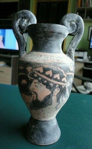 Scarce Ancient Greek Thracian Terracotta Amphora Drinking Jug Pitcher 400 Bc.