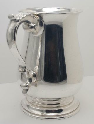 Vintage English Sterling Silver Pint Tankard With Georgian Handle c.  1947 385g 2