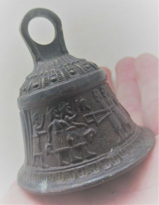 Ancient Near Eastern Bronze Bell With Scenes All Around Very Interesting