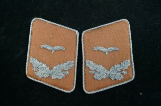 Ww2 German Luftwaffe Officers Signals Collar Tabs Pair