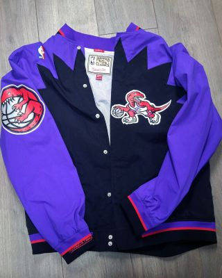 Authentic 1995 - 96 Nba Mitchell & Ness Toronto Raptors Vintage Warm - Up Jacket