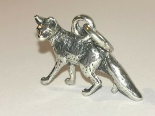 Vintage Sterling Silver Fox Charm - Metal Detecting Find