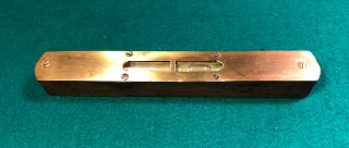 Vintage 8 Inch Wood & Brass Topped Spirit Level Carpenter Level British Make