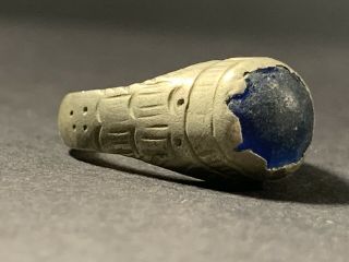 Fantastic Rare Late Medieval Silver Ring With Stunning Blue Rare Stone