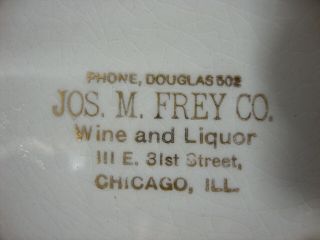 Antique 1911 Jos.  M.  Frey Liquor Store CHICAGO IL Advertising CALENDAR PLATE 3