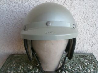 Vintage Bell R - T Rt Motorcycle Helmet With Bell Visor Silver Gray 7 1/8 1st Gen.