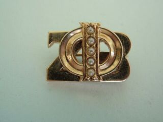 Usa Fraternity Pin Zeta Beta Phi.  Made In Gold 14k.  Marked.  675