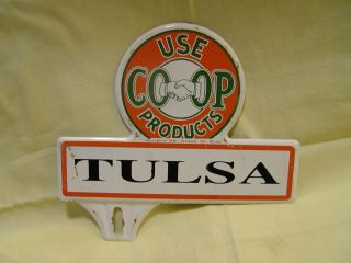 Use Co - Op Products Gas Oil Tulsa Oklahoma Advertising License Plate Topper