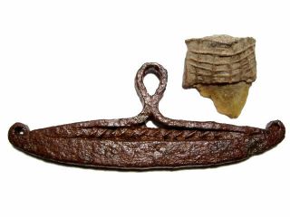 Roman Period Large Iron Galley Shape Fire Starter Set With The Flint Piece,