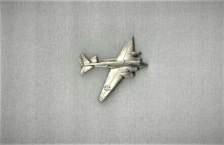Ww2 Sterling Us Army Air Corps Large 4 - Engine Bomber Airplane Pin Wing Stars