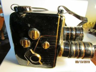 Vintage Relco Japan Ceramic/ Movie Camera Bottle - 3 Cork /shot Lenses -