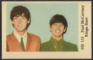 The Beatles - Paul Mccartney & Ringo Starr 1965 Swedish Hb Set Gum Card Hb 131