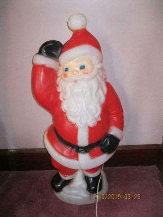 Vintage Christmas Waving Santa Claus 40 " Light Up Blow Mold - General Foam